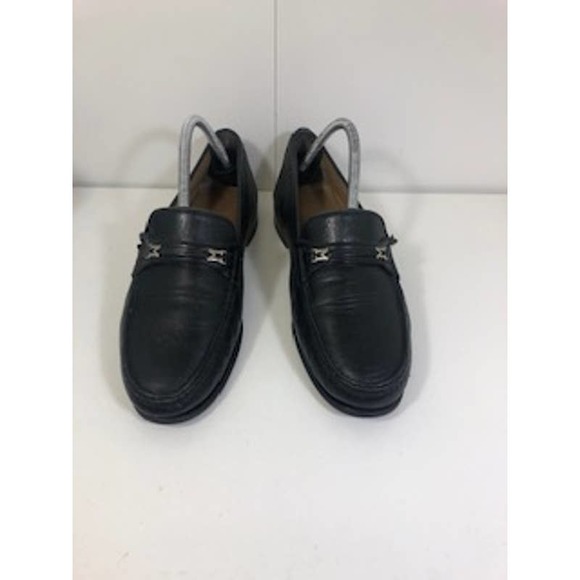 Bruno Magli Leather Braided Band Slip On Loafer Casual Shoes Black Mens US 8 M